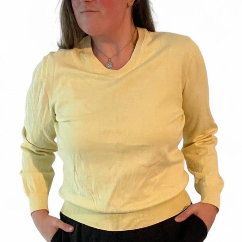 Brooks Brothers Men's V-Neck Sweater in Butter Yellow